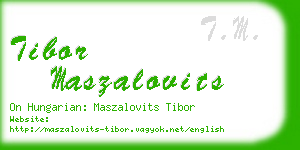 tibor maszalovits business card